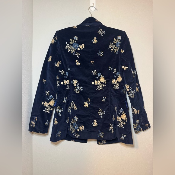 DRIFTWOOD velvet embroidered blazer in navy - Picture 9 of 9